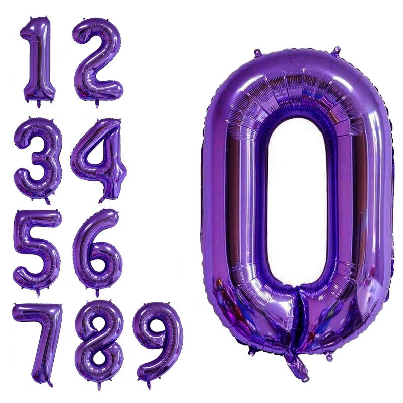 MoMo Balloon 40 Inch Jumbo Purple Number 4 Balloon Giant Balloons Prom Balloons Helium Foil Mylar Huge Number Balloons for Birthday Party Decorations/Wedding/Anniversary - Image 1